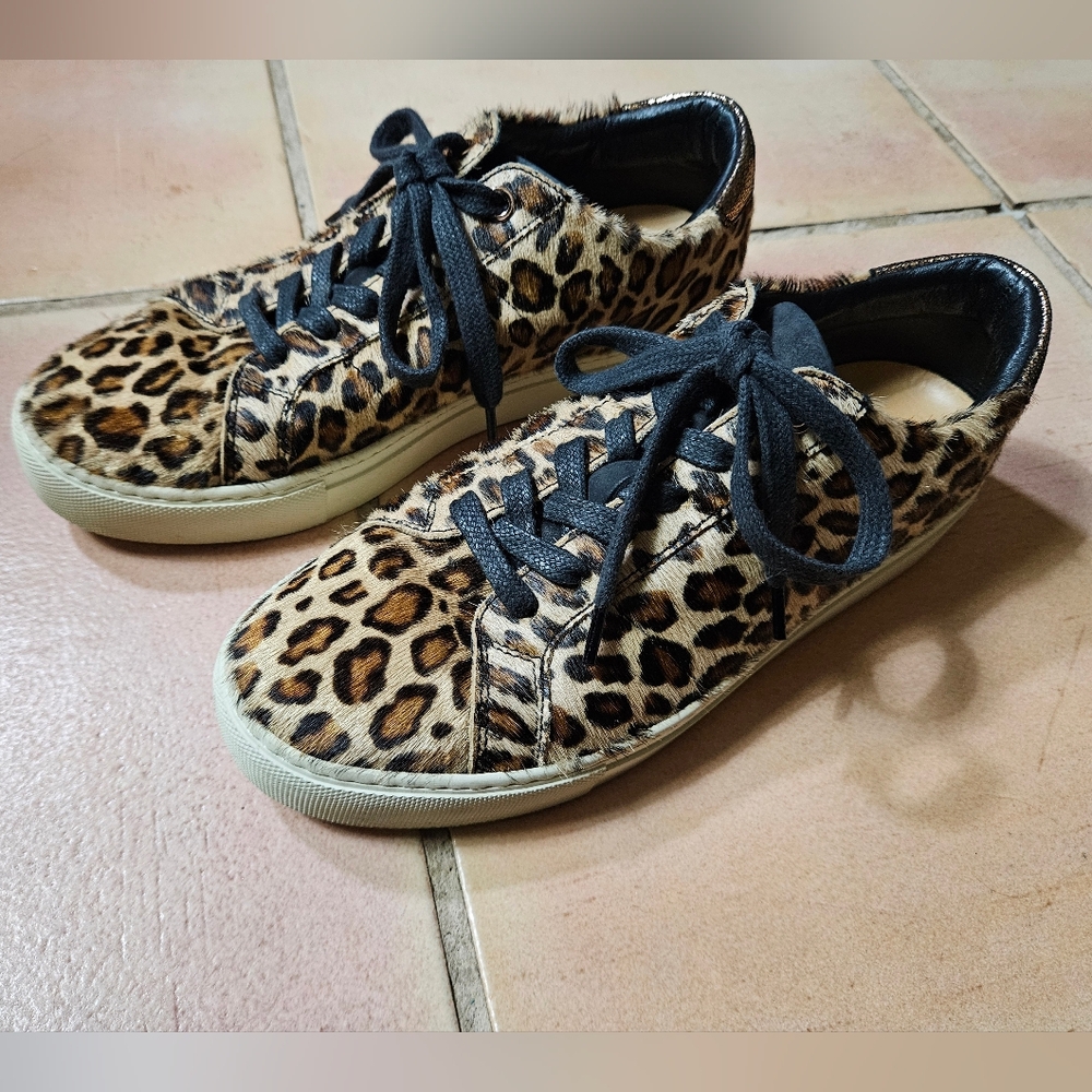 GREATS BROOKLYN Leopard Calf Hair Sneakers - Picture 4 of 12